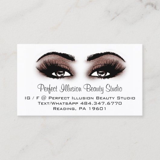 Carte De Visite Perfect Beauty Maquillage Services Lashes (Devant)