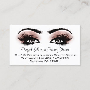 Carte De Visite Perfect Beauty Studio Services Lashes Rose