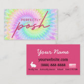 Carte De Visite Perfectly Posh tie dye business card design (Devant / Derrière)