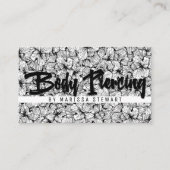 Carte De Visite Perforation dessinée moderne blanche noire de (Devant)