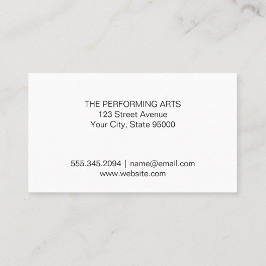 Carte De Visite Performance Dancer | Art Expressif (Dos)