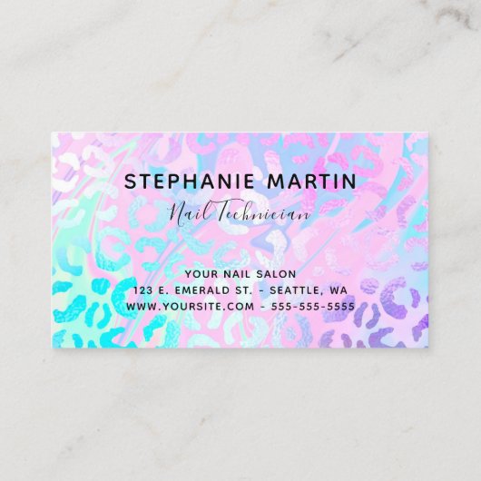 Carte De Visite Périwinkle Parties scintillant violet Iridescente  (Dos)