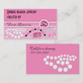Carte de visite perlé de bijoux (Devant / Derrière)