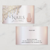 Carte De Visite Perle de luxe Gold patina gouttes Coiffeur (Devant / Derrière)