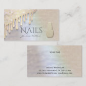 Carte De Visite Perle de luxe Gold patina gouttes Coiffeur (Devant / Derrière)