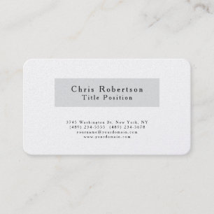 Carte De Visite Perle de luxe Noir Gris Blanc Minimaliste charmant