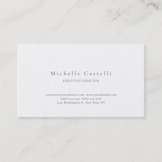 Carte De Visite Perle de Luxe Professionnel Unique Classique Simpl (Devant)