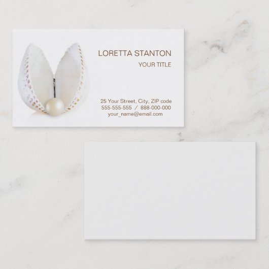 Carte De Visite Perle et coquillage (Devant / Derrière)