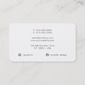 Carte De Visite Perle et gris de qualité professionnelle (Dos)