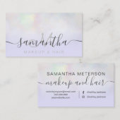 Carte De Visite Perle moderne nacre ombre lavande cheveux maquilla (Devant / Derrière)