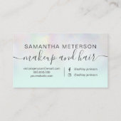 Carte De Visite Perle moderne nacre ombre maquillage turquoise (Dos)