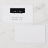 Carte De Visite Perle Noir Noir Blanc Premium (Devant / Derrière)