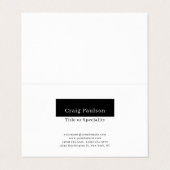 Carte De Visite Perle Noir Noir Blanc Premium (Extérieur déplié)