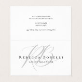 Carte De Visite Perle Premium Exclusive Monogramme Moderne Unique (Extérieur déplié)