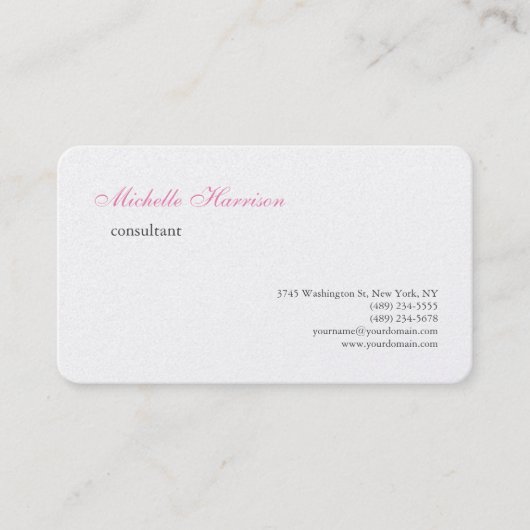 Carte De Visite Perle Premium Luxe Classique Simple (Devant)