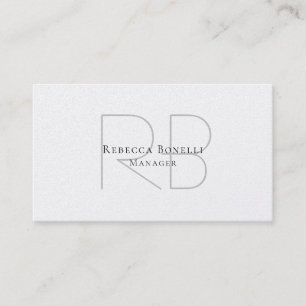 Carte De Visite Perle Premium Moderne Monogramme Minimaliste Simpl