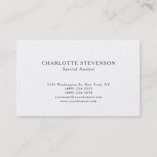 Carte De Visite Perle Premium Tendance Professionnel Simple Minima (Devant)
