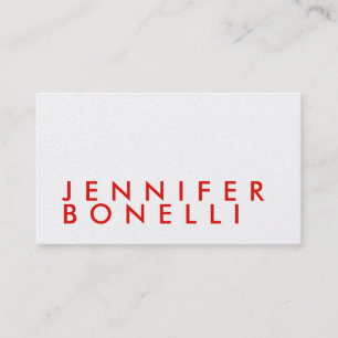 Carte De Visite Perle pro minimaliste moderne gras rouge blanc