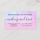 Carte De Visite Perle Rose Ombré Holographique Maquillage Script d (Dos)