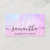 Carte De Visite Perle Rose Ombré Holographique Maquillage Script d (Devant)
