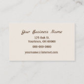 Carte De Visite Perle unique en coquille (Dos)