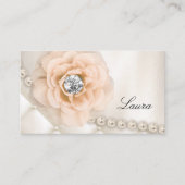 Carte De Visite Perles crèmes roses de wedding planner élégant de (Devant)