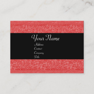 CARTE DE VISITE PERLES DE MODE ROUGES MONOGRAMME