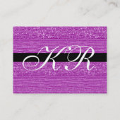 CARTE DE VISITE PERLES DE MODE VIOLET MONOGRAMME (Dos)