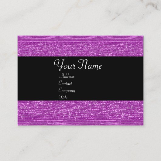 CARTE DE VISITE PERLES DE MODE VIOLET MONOGRAMME (Devant)