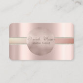 Carte De Visite Perles du Cercle d'or Rose professionnel moderne (Devant)