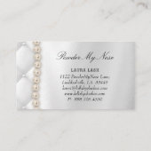 Carte De Visite Perles élégantes de blanc de rose de wedding (Dos)