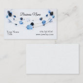 Carte De Visite Perles élégantes de bleu de concepteur de bijoux (Devant / Derrière)