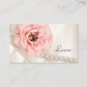 Carte De Visite Perles élégantes de rose rose de mode de bijoux (Devant)
