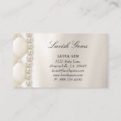 Carte De Visite Perles roses de pêche de wedding planner élégant (Dos)