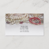 Carte De Visite Perles & Rouge Saint Valentin Amour Bijoux Chic Él (Dos)