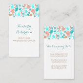 Carte De Visite Perles sous-marines nautiques d'océan de trésors (Devant / Derrière)