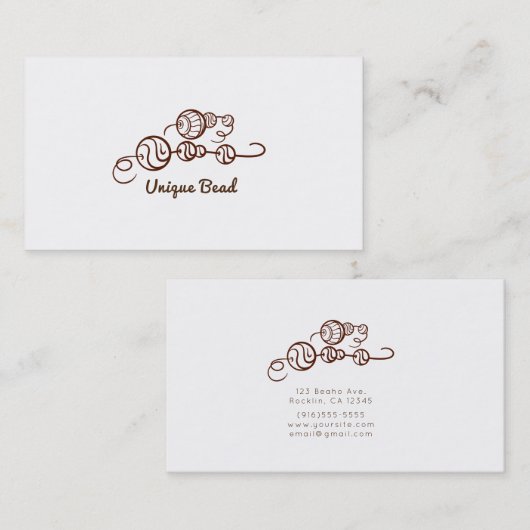 Carte De Visite Perles uniques Whimsical sur une perle de chaîne m (Devant / Derrière)