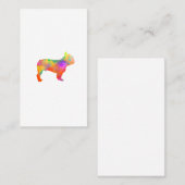 Carte De Visite perro french bulldog silueta en acuarela (Devant / Derrière)