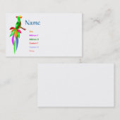 Carte De Visite Perroquet coloré (Devant / Derrière)