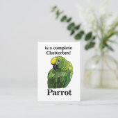 Carte De Visite Perroquet Oiseau Babillard Drôle Tropical (Debout devant)
