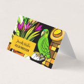 Carte De Visite Perroquet vert avec orange et jaune (Devant)