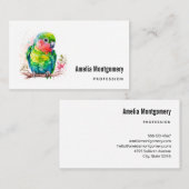 Carte De Visite Perroquet vert - Bébé mignon oiseau (Devant / Derrière)