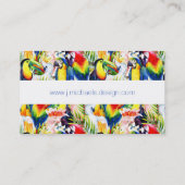 Carte De Visite Perroquets Et Feuilles De Palmiers (Dos)