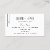 Carte De Visite Perse rouge et blanc avec Monogramme professionnel (Dos)