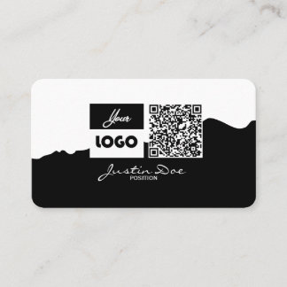 Carte De Visite Personal business card with QR code Black & White
