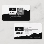 Carte De Visite Personal business card with QR code Black & White (Devant / Derrière)