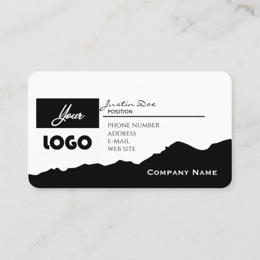 Carte De Visite Personal business card with QR code Black & White (Dos)