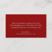 Carte De Visite Personal Chef Catering Kitchen Silver Utensils (Dos)