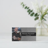 Carte De Visite Personal Chef Diamond Plate Custom Photo  (Debout devant)