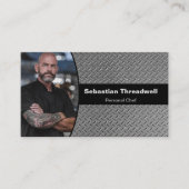 Carte De Visite Personal Chef Diamond Plate Custom Photo  (Devant)